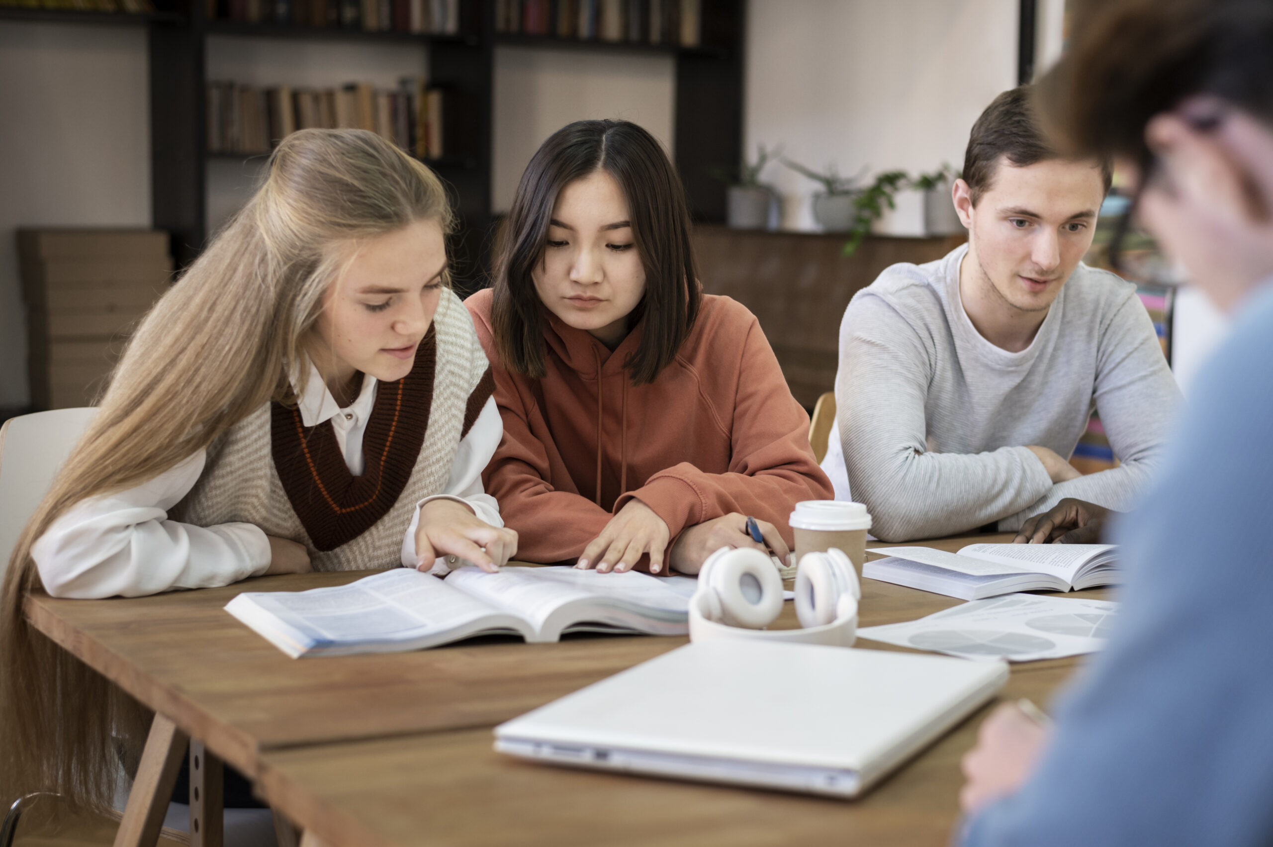 young students learning together group study
